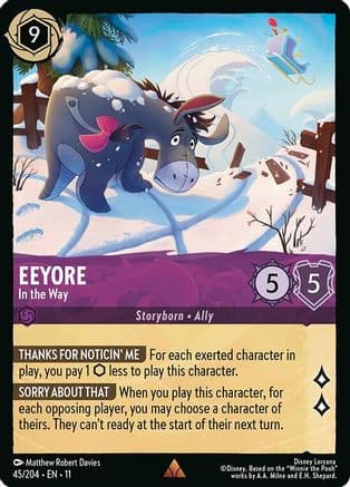 Eeyore - In the Way — Winterspell Disney Lorcana card by Matthew Robert Davies