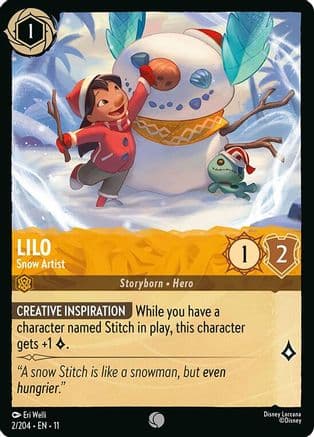 Lilo - Snow Artist — Winterspell Disney Lorcana card by Eri Welli