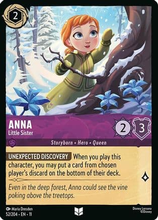 Anna - Little Sister — Winterspell Disney Lorcana card by Maria Dresden