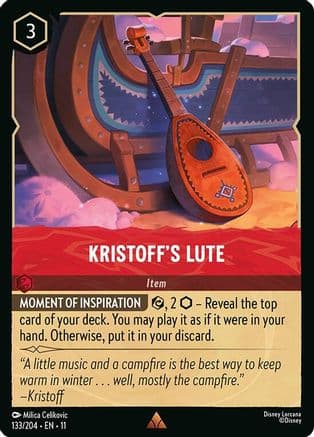 Kristoff's Lute — Winterspell Disney Lorcana card by Milica Celikovic
