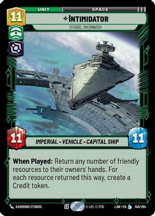 Intimidator - Citadel Overwatch — A Lawless Time Star Wars: Unlimited card by Kaihound Studios