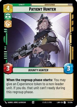 Patient Hunter — A Lawless Time Star Wars: Unlimited card by Gabriel Gómez Almenzar