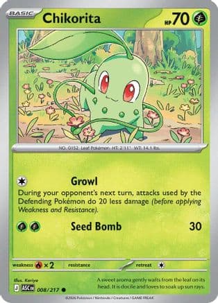 Chikorita — ME: Ascended Heroes Pokémon TCG card by Kariya
