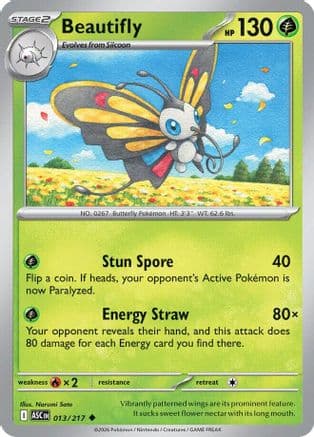 Beautifly - 013/217 — ME: Ascended Heroes Pokémon TCG card by Narumi Sato