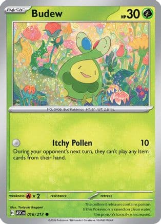 Budew - 016/217 — ME: Ascended Heroes Pokémon TCG card by Yoriyuki Ikegami