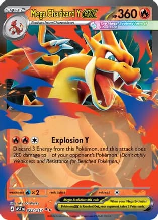 Mega Charizard Y ex - 022/217 — ME: Ascended Heroes Pokémon TCG card by aky CG Works