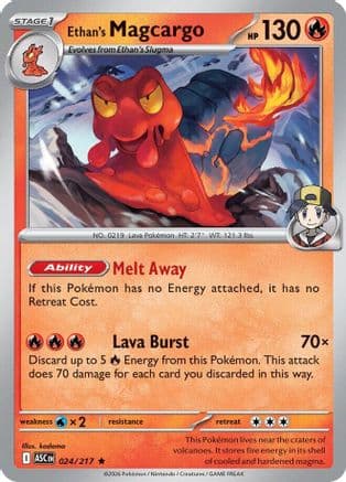 Ethan's Magcargo - 024/217 — ME: Ascended Heroes Pokémon TCG card by kodama