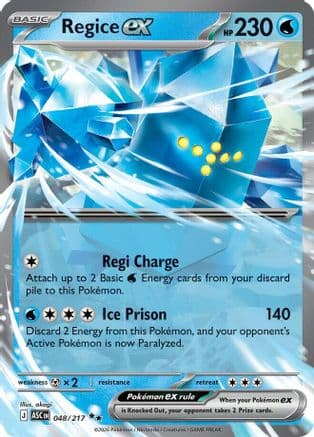 Regice ex — ME: Ascended Heroes Pokémon TCG card by akagi