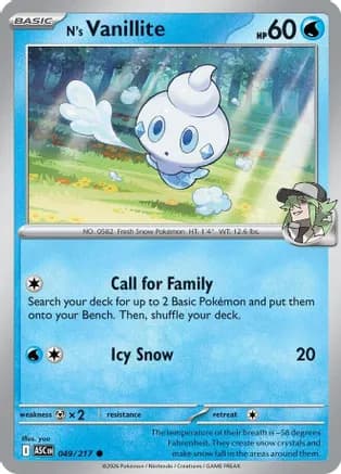 N's Vanillite — ME: Ascended Heroes Pokémon TCG card by yuu