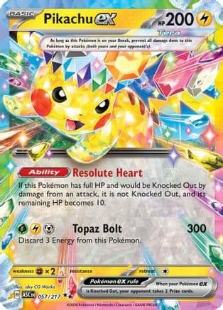 Pikachu ex - 057/217 — ME: Ascended Heroes Pokémon TCG card by aky CG Works