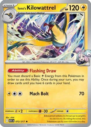Iono's Kilowattrel — ME: Ascended Heroes Pokémon TCG card by chibi