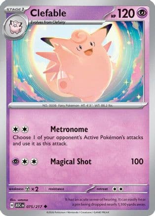 Clefable — ME: Ascended Heroes Pokémon TCG card by satoma