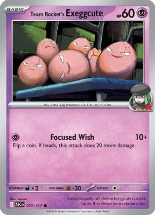 Team Rocket's Exeggcute — ME: Ascended Heroes Pokémon TCG card by Gapao