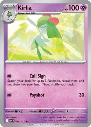 Kirlia — ME: Ascended Heroes Pokémon TCG card by satoma