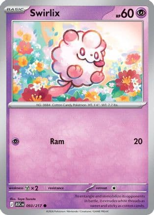 Swirlix — ME: Ascended Heroes Pokémon TCG card by Saya Tsuruta