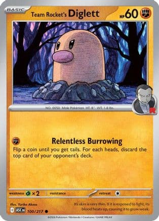 Team Rocket's Diglett — ME: Ascended Heroes Pokémon TCG card by Yuriko Akase