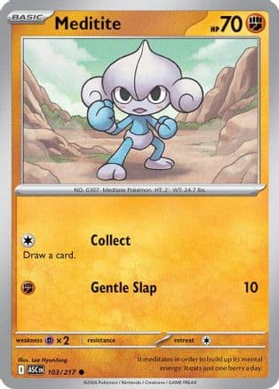 Meditite — ME: Ascended Heroes Pokémon TCG card by Lee HyunJung