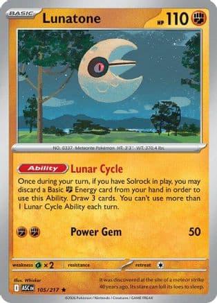 Lunatone — ME: Ascended Heroes Pokémon TCG card by Whisker