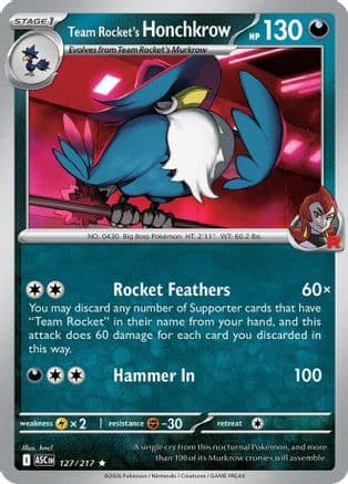 Team Rocket's Honchkrow — ME: Ascended Heroes Pokémon TCG card by hncl