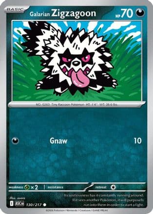 Galarian Zigzagoon — ME: Ascended Heroes Pokémon TCG card by osare