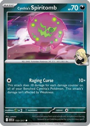 Cynthia's Spiritomb - 133/217 — ME: Ascended Heroes Pokémon TCG card by satoma