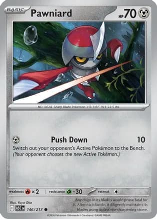 Pawniard — ME: Ascended Heroes Pokémon TCG card by Yuya Oka