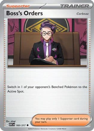 Boss's Orders [Corbeau] - 183/217 — ME: Ascended Heroes Pokémon TCG card by Corbeau