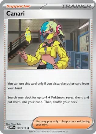 Canari - 185/217 — ME: Ascended Heroes Pokémon TCG card by Naoki Saito