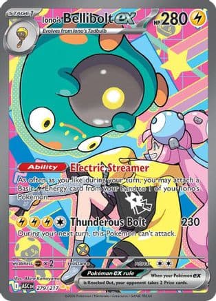 Iono's Bellibolt ex - 279/217 — ME: Ascended Heroes Pokémon TCG card by Akira Komayama