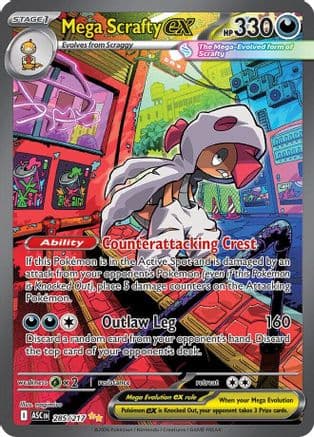 Mega Scrafty ex - 285/217 — ME: Ascended Heroes Pokémon TCG card by nagimiso