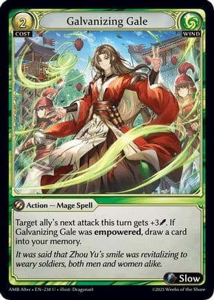 Galvanizing Gale — Mortal Ambition Alter Edition Grand Archive TCG card by Dragonart