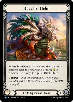 Buzzard Helm — Compendium of Rathe Flesh and Blood card by Nino Setiawan