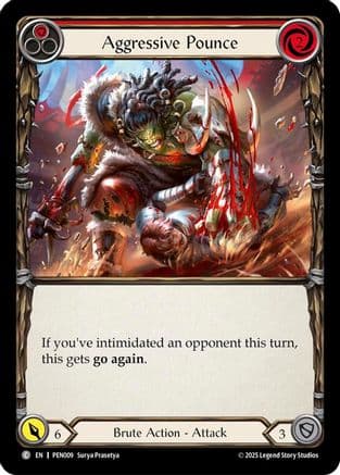 Aggressive Pounce (Red) — Compendium of Rathe Flesh and Blood card by Surya Prasetya