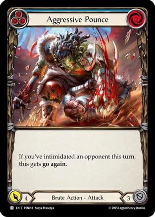 Aggressive Pounce (Blue) — Compendium of Rathe Flesh and Blood card by Surya Prasetya