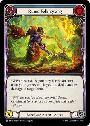 Runic Fellingsong (Blue) — Compendium of Rathe Flesh and Blood card by Mikhail Palamarchuk