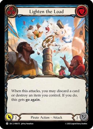 Lighten The Load (Blue) — Compendium of Rathe Flesh and Blood card by Josoy Tanabian