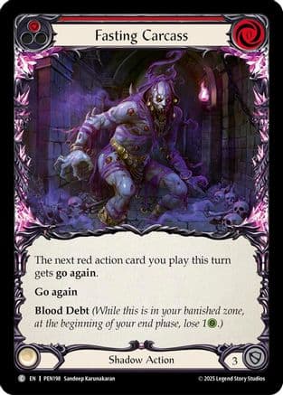 Fasting Carcass (Red) — Compendium of Rathe Flesh and Blood card by Lindsey Crummett