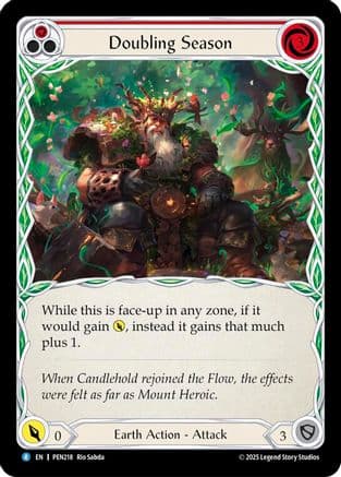 Doubling Season (Red) — Compendium of Rathe Flesh and Blood card by Nic Naczak