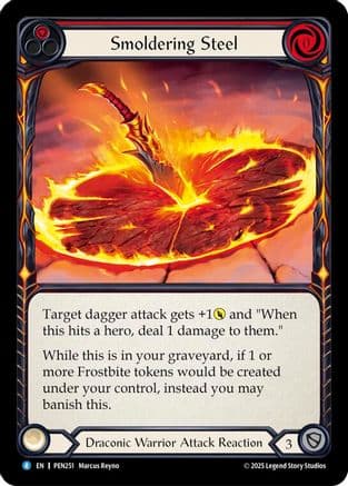 Smoldering Steel (Red) — Compendium of Rathe Flesh and Blood card by Matteo Rayos