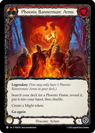 Phoenix Bannerman Arms (Red) — Compendium of Rathe Flesh and Blood card by Reza Aswananta