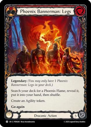 Phoenix Bannerman Legs (Red) — Compendium of Rathe Flesh and Blood card by Irina Nordsol