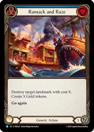 Ransack And Raze (Blue) — Compendium of Rathe Flesh and Blood card by Brian Malibu Nakamura