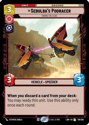 Sebulba's Podracer - Taking the Lead — A Lawless Time Star Wars: Unlimited card by Stephen Zavala