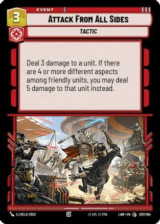 Attack From All Sides — A Lawless Time Star Wars: Unlimited card by EJ Dela Cruz