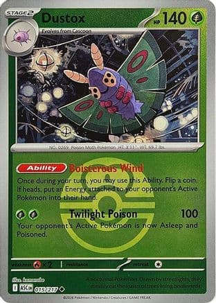 Dustox - 015/217 (Love Ball) — ME: Ascended Heroes Pokémon TCG card by Mitsuhiro Arita