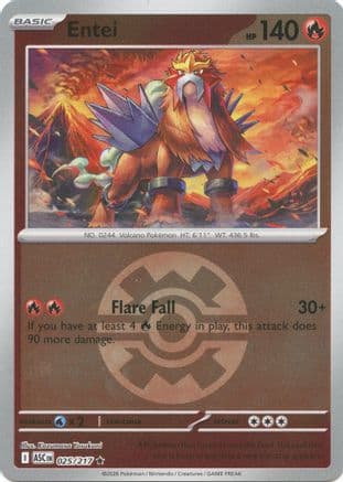Entei (Quick Ball) — ME: Ascended Heroes Pokémon TCG card by Kazumasa Yasukuni
