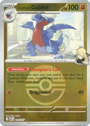 Cynthia's Gabite (Poke Ball) — ME: Ascended Heroes Pokémon TCG card by Taira Akitsu