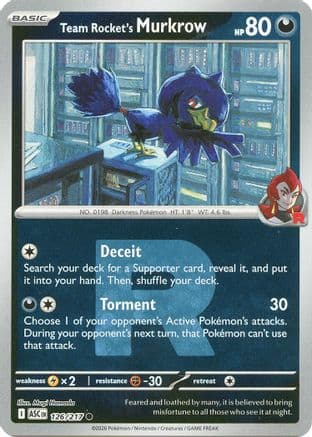 Team Rocket's Murkrow (Team Rocket) — ME: Ascended Heroes Pokémon TCG card by Mugi Hamada