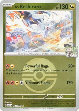N's Reshiram (Poke Ball) — ME: Ascended Heroes Pokémon TCG card by rika