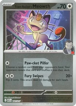 Team Rocket's Meowth (Team Rocket) — ME: Ascended Heroes Pokémon TCG card by Megumi Mizutani